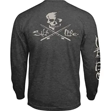 Salt Life Men's Atlas Badge Long Sleeve Hooded Fishing Shirts Outdoor Sun  Protection UPF50+