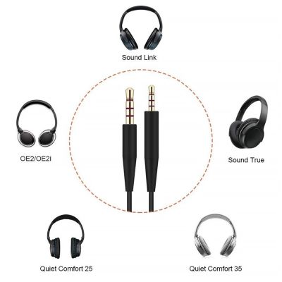 ”【；【-= Earphone Cable 3 5Mm To 2 5Mm Straight Connector Headphone Cord Headset Replacing Parts Replacement For  QC25 QC35 OE2