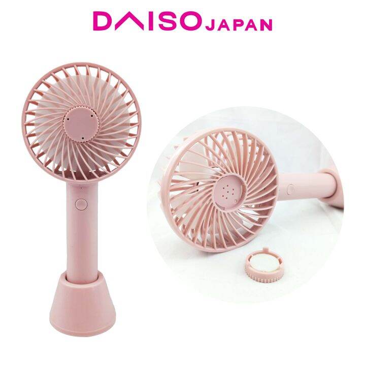 Daiso Pink Rechargeable Fan with Aroma Diffuser and Stand Lazada PH
