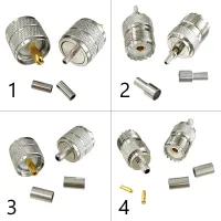 ทองเหลือง UHF ชายหญิงปลั๊กแจ็ค PL259 SO239 RF Coax Connector UHF ชาย Crimp RG316 RG174 RG58 RG142ทองแดง Nickelplated พร้อมวาด