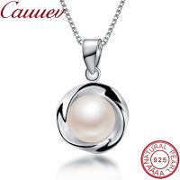 925sterling silver necklace pendant for women genuine 100% real AAAA high quality Natural freshwater pearl pendant  jewelry8-9mm Fashion Chain Necklac