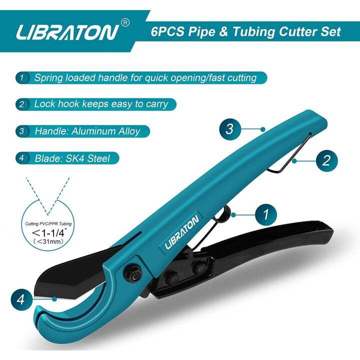 libraton-pex-pipe-cutter-tools-for-pex-pvc-thin-ppr-plastic-up-to-1-1-4-31mm-tube-cutter-3-22mm-extra-ptfe-seal-tapes-adhesives-tape