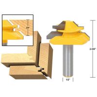 1PC 1/2－12.7MM Shank Milling Cutter ไม้แกะสลัก 45 องศา Tenon Joint Milling Cutter Miter Router Bit Trimming Knife Milling