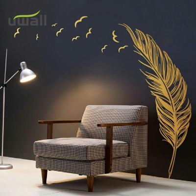 Creative Carved Feather Wall Stickers Living Room Bedroom Decor Background Wall Decor Decorations Home Self Adhesive Stickers