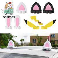 OSSMAX สติกเกอร์ติดรถรูปหูกระต่าย Pikachu หางสัตว์หูแมวสติกเกอร์ติดรถยนต์ EVA 3D SUV Hiasan Mobil EVA หูกระต่ายและสติกเกอร์รถท้ายรถโชว์อัตโนมัติ