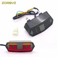 ZORBYZ ไฟเบรกท้ายรถจักรยานยนต์สีดำ LED ไฟสำหรับฮอนด้าสัญญาณเลี้ยว CBR650F MSX 125 CTX700 CTX700N