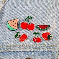 12 Fruit Brooch Watermelon Strawberry Enamel Pin Badge Brooches Jewelry Men Accessories Pins