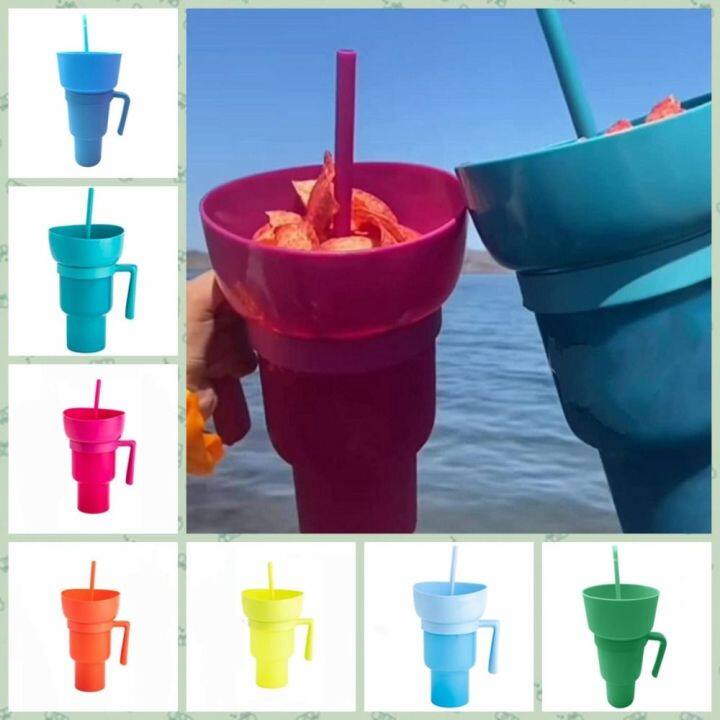 Snack and Drink Cups Snack Bowl Drink Cups 2 in 1 Adult Splash and