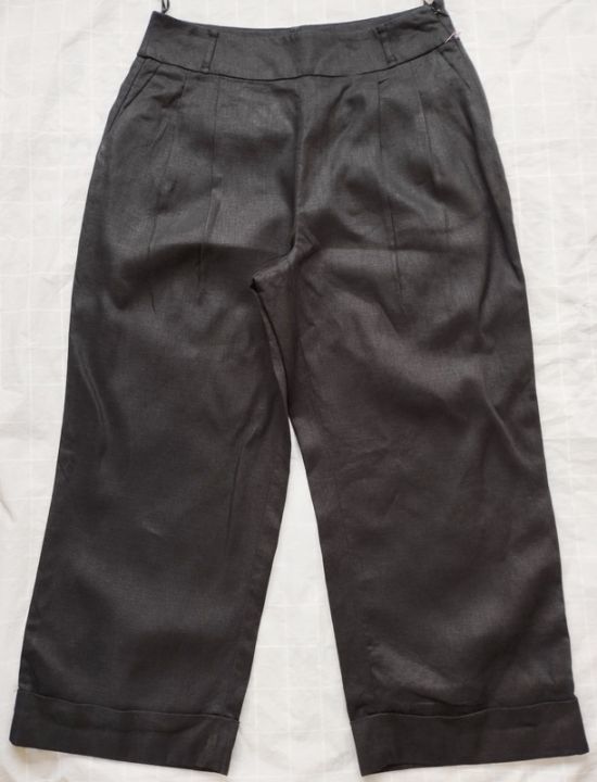 jones-new-york-signature-กางเกงขากว้างผ้าลินิน-สีดำ-super-black-ไซส์-32-ฟิก-สภาพเหมือนใหม่-ถอยช็อป-ไม่ผ่านการใช้งาน