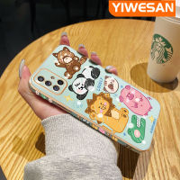 YIWESAN เคสปลอกสำหรับ Samsung A71 5G เคสลายการ์ตูนซิลิโคนลวดลายสัตว์น่ารักหรูหราใหม่เคสมือถือกันกระแทกฝาครอบหลังเต็มตัวป้องกันเลนส์กล้องเคสนิ่ม