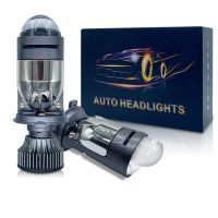 H4 Bulbs Headlight 120W Auto Lamp Mini Lens LED For Cars High Beam Low Beam H4 LED Projector Dual Lens Turbo Fan 6000K White Bulbs  LEDs  HIDs