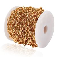 1Roll Unwelded Aluminum Cable Chains for Jewelry Making with Plastic Spools Gold 12x9.2x2x1mm about 41.01 Feet(12.5m)/roll