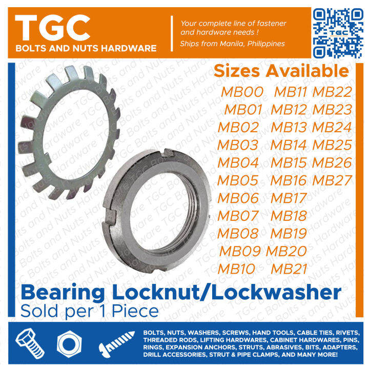 1pc Km Locknut Mb Lockwasher Aw Lock Washer Bearing Lock Nut Crown Washer Tgc Lazada Ph 6922