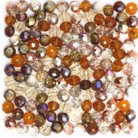 Isywaka Golden Multicolor 3x4mm 4x6mm Rondelle Austria faceted Crystal Glass Beads Loose Spacer Round Beads for Jewelry Making