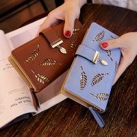 【cw】 Wallet Hollow Buckle Leather Purse Female for Coin Card Holders Clutch ！