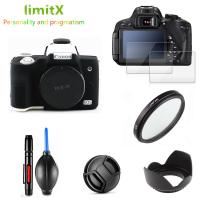 【LZ】▫  Silicone Case Cover Camera Bag UV Filter Lens Hood Cap Cleaning Pen 2x Screen Protector For Canon EOS M50 Mark II EF-M 15-45mm