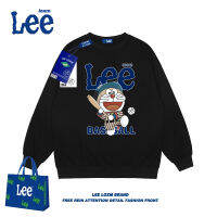 Lee IOXM เสื้อโดราเอมอนสำหรับผู้หญิง,เสื้อคู่รักตัวหลวมสไตล์สตรีทเสื้อกีฬาคอกลมฮิปฮอปแนวสตรีทเสื้อตัวเดียวกัน