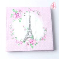 20pcs Wedding Party Napkins Printed Flower Eiffel Tower Paper Napkins Event Party Supplies Owl Tissue Decoupage