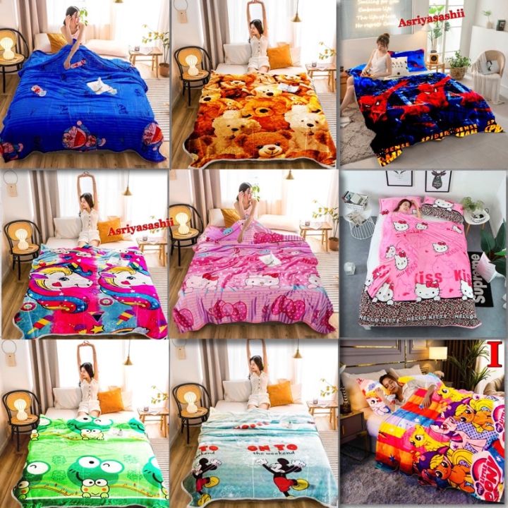 140x190-smooth-fleece-blanket-motif-cool-character-asriyasashii-quality