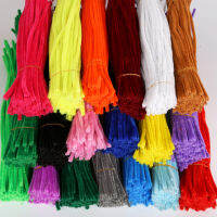 100Pcs 30Cm Chenille Stems ท่อทำความสะอาดเด็กตุ๊กตาของเล่นเพื่อการศึกษาท่อสีสันทำความสะอาดของเล่นทำด้วยมือ DIY อุปกรณ์งานประดิษฐ์