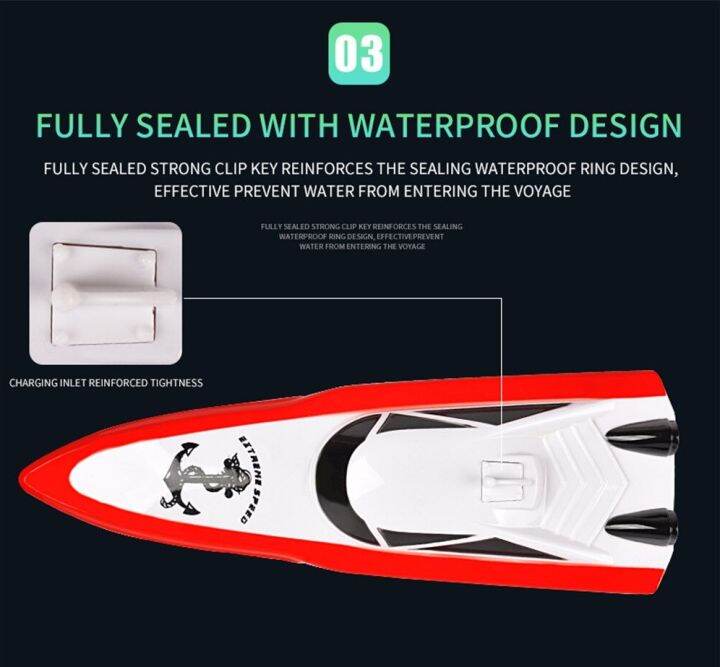 speedboat-100b4-2-4ghz-red-เรือไฟฟ้าเรือยานพาหนะชุดรีโมทคอนโทรลเรือของเล่นสำหรับเด็ก