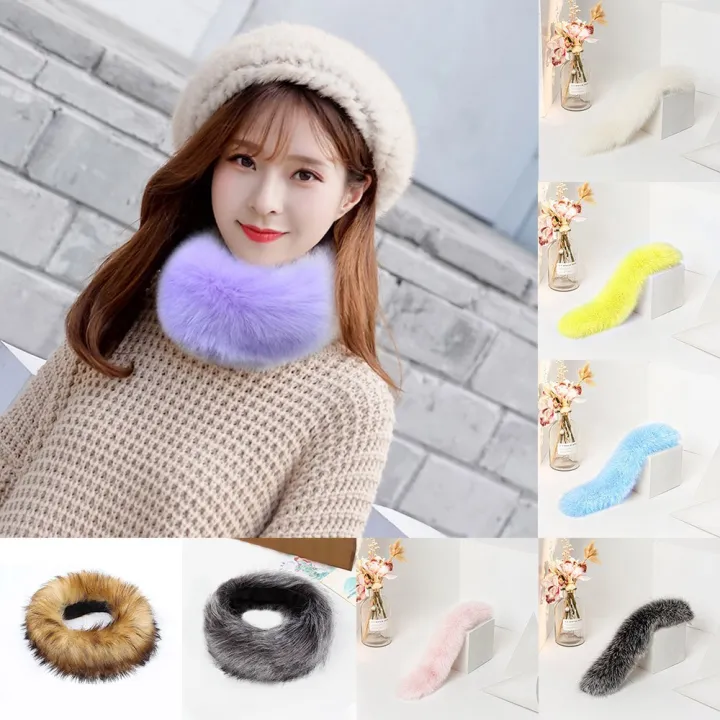 Women Shawl Fluffy Faux Fur Collar Neck Cape Scarf Stole Wrap Cocktail