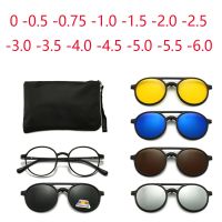 แว่นกันแดดแม่เหล็ก2 S สำหรับผู้ชายกรอบ TR90แว่นตาสำหรับขับรถกีฬาสายตาสั้นกรอบใบสั่งยา0 -1 -1.5 -2 -2.5 -3 -3.5 -4 -5 -6.0