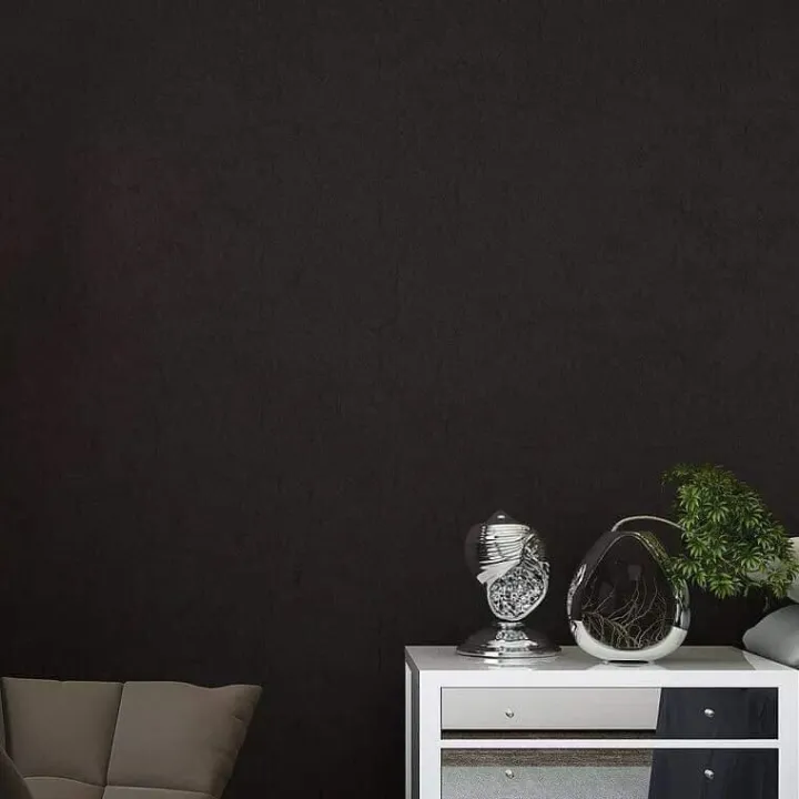 BLACK SOLID PLAIN COLOR WALLPAPER 45cm x 10m Self Adhesive PVC DIY Wall