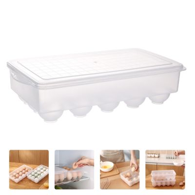 1pc Household 15 Lattices Egg Storage Holder with Lid Egg Tray (Transparent)