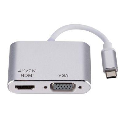 USBC To HDMI 4K 30 Hz VGA Adapter USB 3.1 Type C USB-C to VGA HDMI Video Converters Adaptor for New Macbook Pro/ Chromebook Pix