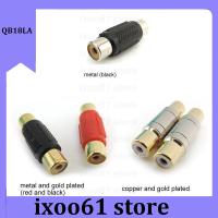 ixoo61 store RCA Female to Female F/F Joiner Couplers AV Audio Video Adapter copper Cable Connector Jack Plug Gold Plated Speaker 3types