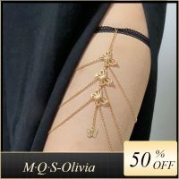 M·Q·S-Olivia   สายรัดขาเซ็กซี่  โซ่หลายชั้น ผู้หญิงขายาว Rhinestone เงาขาโซ่ต้นขาเครื่องประดับอัญมณีแฟชั่นสำหรับปาร์ตี้