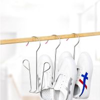 △♙ Shoes Drying Rack Hanger Hook Stainless Steel Hanging Shelf Organizer Space Saving Home Wardrobe Storage