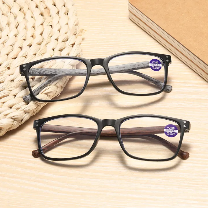 Wood Grain Reading Glasses Antiblue Light Glasses For Look Near High