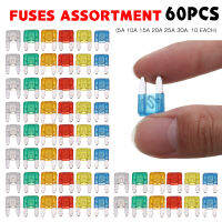 60 ชิ้นผสม Mini ใบมีดฟิวส์รถบรรทุกรถยนต์ Assortment Fuse Assortment Kit 5A 10A 15A 20A 25/30A-Youerd