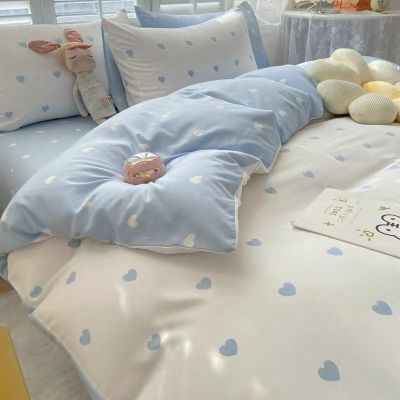 4 times washing cotton bedding single student dormitory grinding three-piece wool quilt cover sheet bedding bag quilts