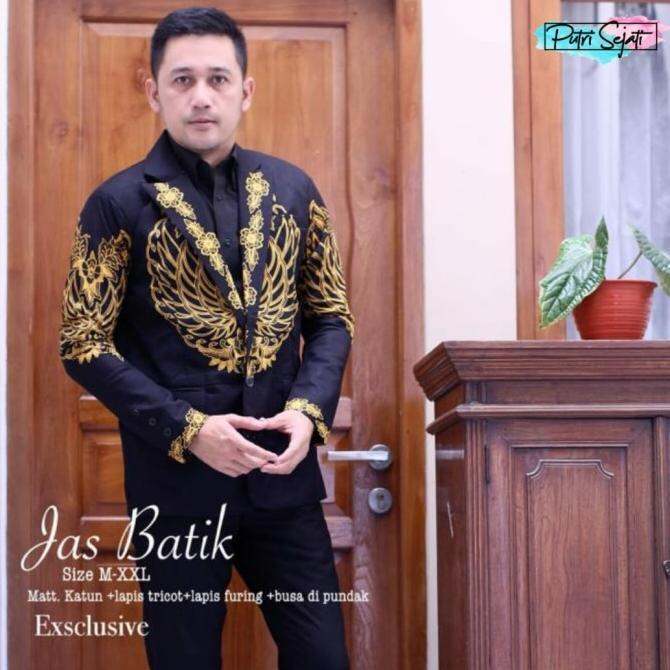 JAS BATIK BLAZER BATIK PRIA EXCLUSIVE BATIK PREMIUM HIGH QUALITY ...