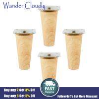 Wander Cloudly ขาตู้ขาเฟอร์นิเจอร์ไม้4ชิ้นติดตั้งง่ายรองรับเฟอร์นิเจอร์อเนกประสงค์แบบ DIY สำหรับโต๊ะเก้าอี้ตู้ตู้เก็บของ