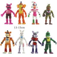 8ชิ้น/เซ็ต5.5นิ้ว Five Nights ที่ Freddy S Security Breach ตุ๊กตาขยับแขนขาได้ FNAF Bonnie Foxy หมีเฟร็ดดี้ Fazbear หุ่นจำลองทำจากพีวีซีโมเดลตุ๊กตาของเล่นสำหรับเด็กวันเกิดของขวัญเด็กไม่มีกล่อง