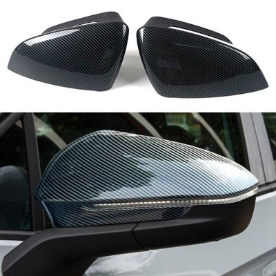 Car Carbon Fiber Rearview Side Glass Mirror Cover Trim Frame Side Mirror Caps For- ID.4 CROZZ 2021 2022