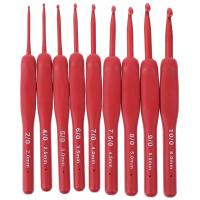 20219pcs Creative Aluminum Crochet Hooks Set with Silicone Handle Knitting Needles