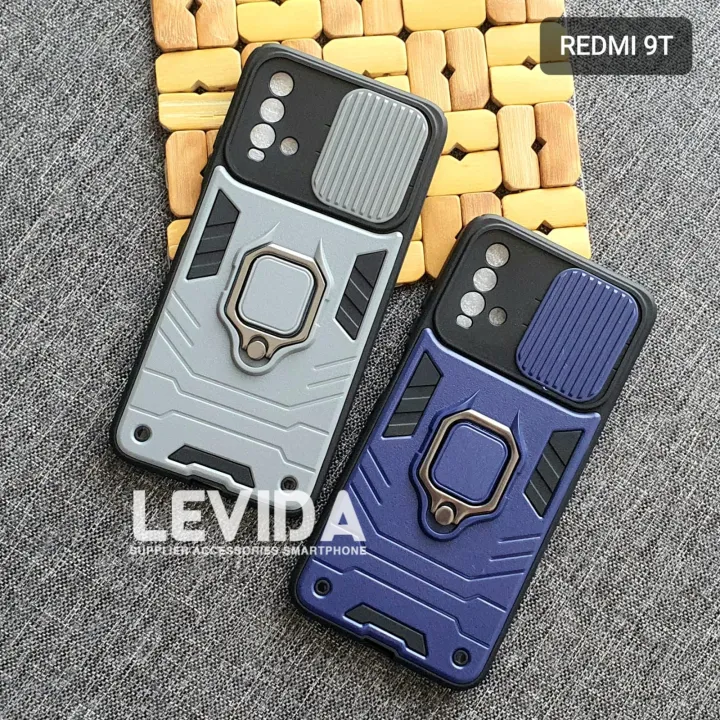 Custodia Per Redmi 9T Con Anello Portadito E Supporto - Copertina Sottile E Resistente, 360°