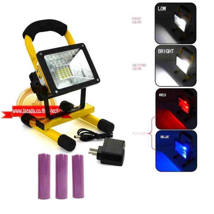 outdoor-flood-light-spotlight-30w-ไฟฉุกเฉิน-กันน้ำได้-3โหมด