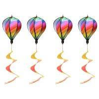 4PCS Balloon Wind Spinner Striped Windsock Balloon Yard Decor Spiral Balloon Windmill