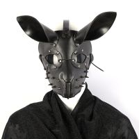 Street Punk Style Bunny Head Mask Halloween Cosplay PU Mask Sexy Woman Cos Bunny Mask