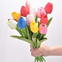 【CC】 10Pcs Silicone Artificial Flowers Fake Bouquet Wedding Decoration Garden Supplies