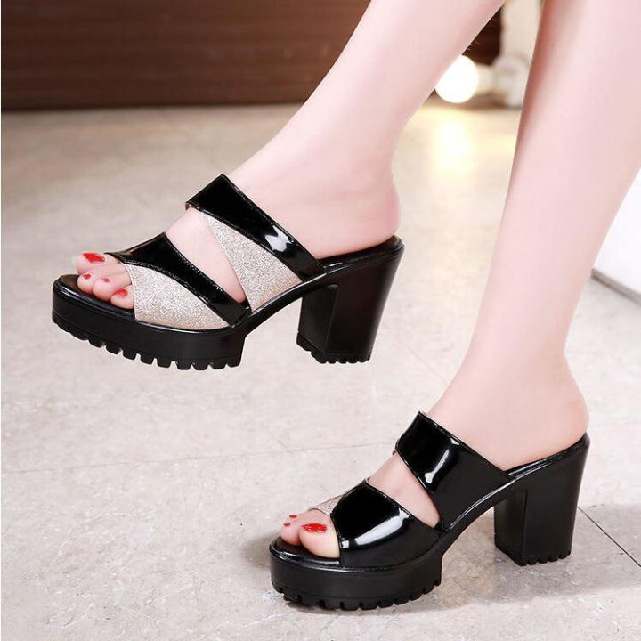 Factory Sale Fashion Ladies Roman Shoes Solid Color Platform Fish Mouth  Open Toe Ankle Strap Women Summer Sandals - China High Heels Sandals for  Women and Women Leather Sandal price
