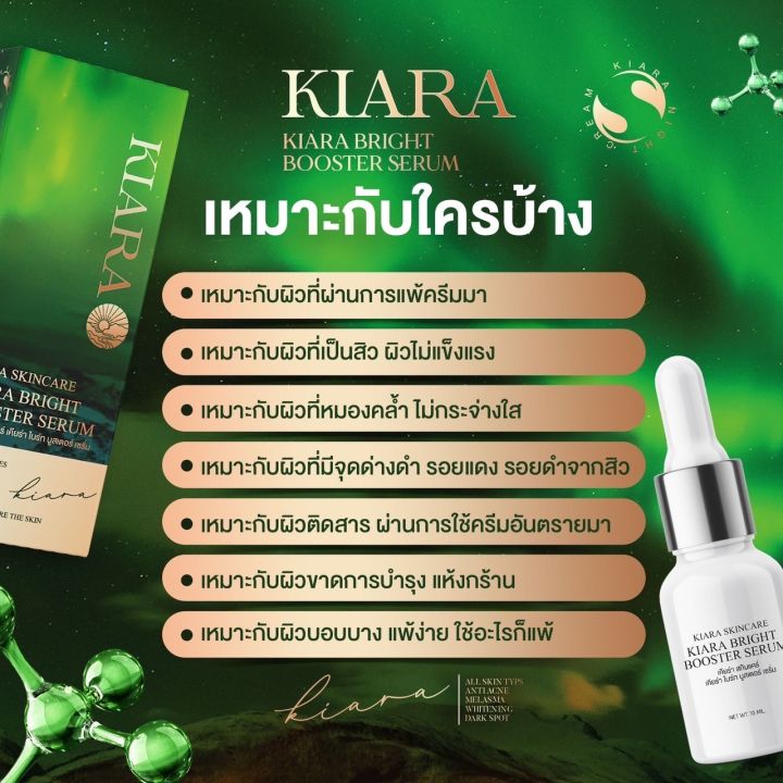 พร้อมส่ง-แพ็คาเกจใหม่-เคียร่า-ครีมหน้าใส-kiara-ลดสิว-ลดฝ้ากระ-จุดด่างดำจางไว3เท่า-หน้ากระจ่างใส