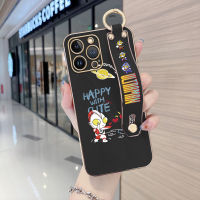 Volans เคสสำหรับ Apple iPhone 15 Plus 15 Pro Max พร้อมสายรัดข้อมือขอบสี่เหลี่ยมนิ่มลายการ์ตูนอุลตร้าแมนชุบเคสโทรศัพท์หรูหราชุบเคสโทรศัพท์นิ่ม