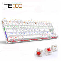 METOO 87104keys Wired Gaming Mechanical Keyboard RussianSpanish LED Backlight For Gamer Laptop Computer